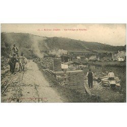 carte postale ancienne 66 AMELIE-LES-BAINS. Une Fabrique de Douelles. Bois pour les tonneaux