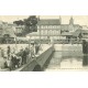 14 CAEN. Pêcheurs sur le Pont et train tramway 1909