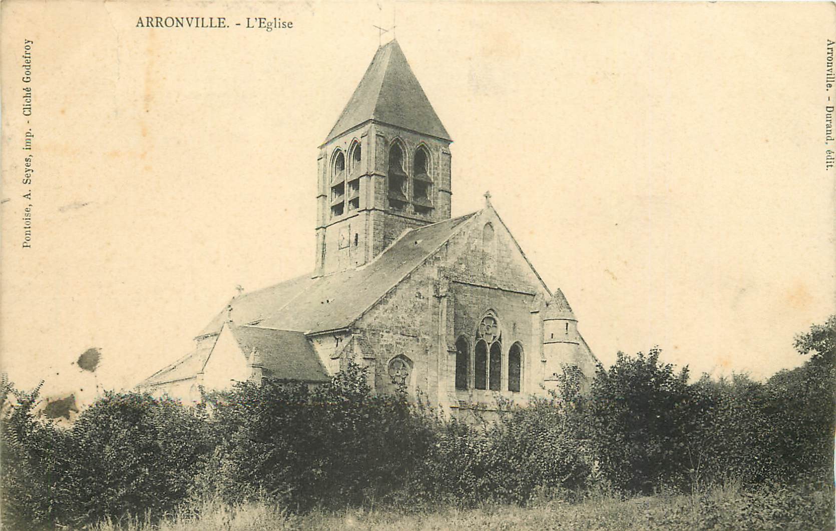 2 x cpa 95 ARRONVILLE. Eglise et Château de Balincourt 1905