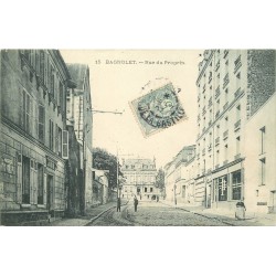 93 BAGNOLET. Banque rue du Progrès et Mairie au fond 1907