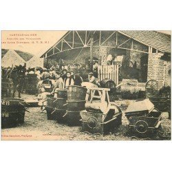 carte postale ancienne 66 BANYULS-SUR-MER. Rentrée des Vendanges aux Caves Bartissol. Pressoirs et tonneaux