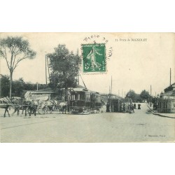 93 BAGNOLET. Octroi et Tramway électrique 1908 à la Porte de Bagnolet