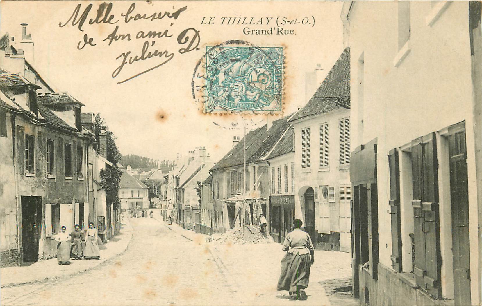 95 LE THILLAY. Grande Rue 1905 commerce Jondeau