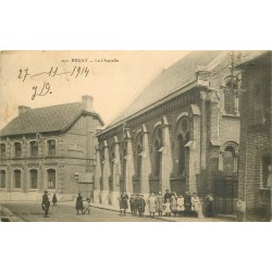 2 x Cpa 62 BRUAY. La Chapelle et la Mairie rue Jules Marmottan 1915-14