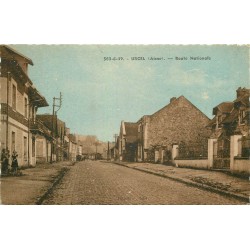 02 URCEL. Traversée du Bourg par la Route Nationale petite animation 1948