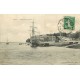 33 BLAYE. Estacade et Gare avec bateau de Pêcheurs 1913