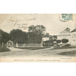 95 ARNOUVILLE-LES-GONESSE GONESSES. La Grille Place de l'Eglise avec attelage 1905