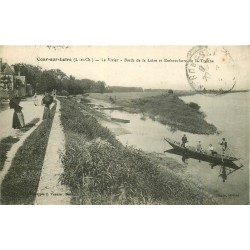 41 COUR-SUR-LOIRE. Le Vivier Passeurs en barque à l'Embouchure de la Tronne 1918