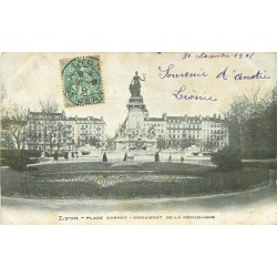 2 x cpa 69 LYON. Monument République Place Carnot et Préfecture du Rhône 1906