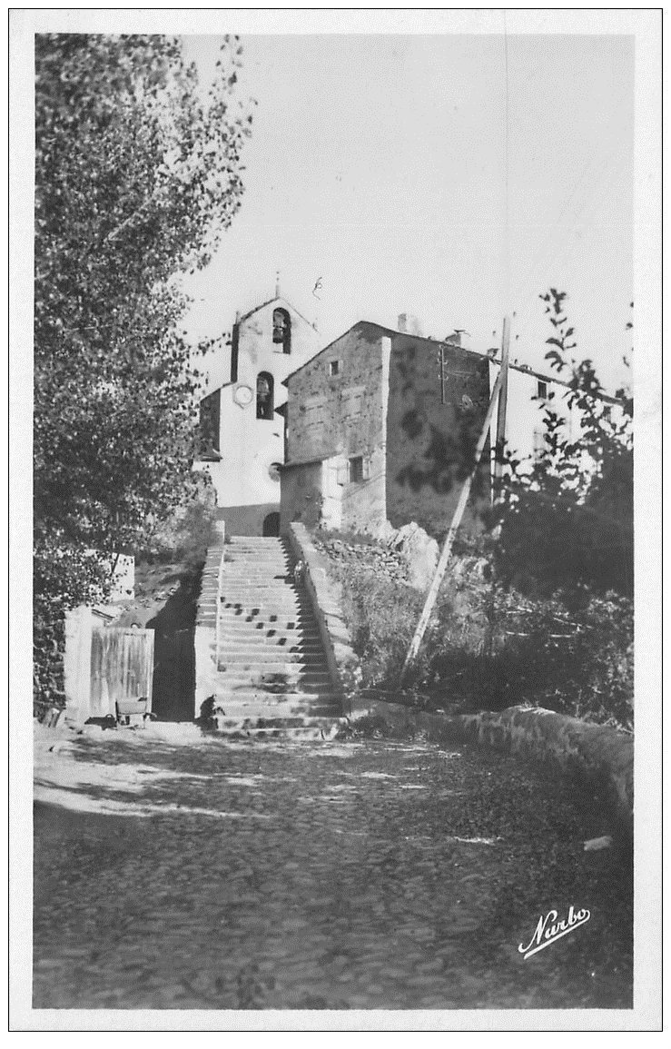 carte postale ancienne 66 LA TOUR DE CAROL. Eglise et Escalier. Carte photo