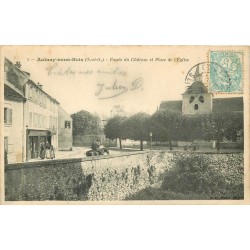 93 AULNAY-SOUS-BOIS. Fossés du Château et Buvette Place de l'Eglise 1906