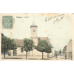 2 x cpa 95 GARGES LES GONESSES. L'Eglise et l'intérieur 1905