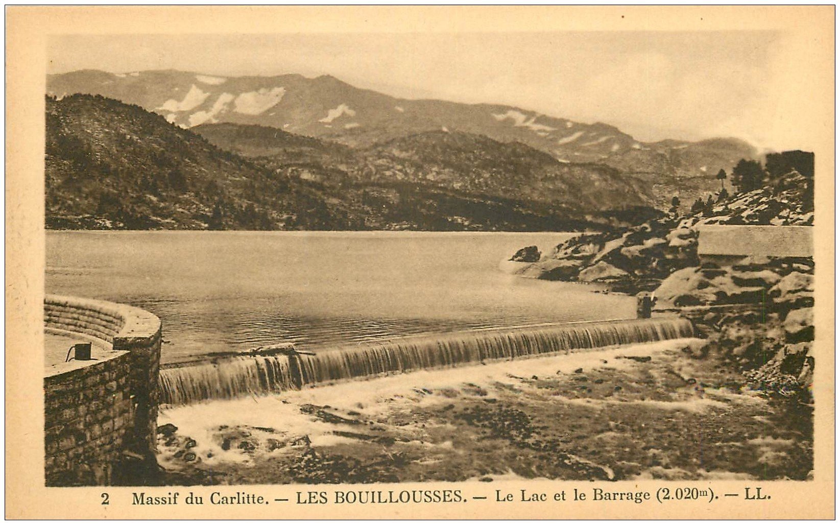 carte postale ancienne 66 LES BOUILLOUSSES. Lac et Barrage