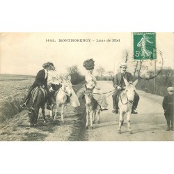 2 x cpa 95 MONTMORENCY. Lune de Miel et promenade à ânes en Forêt 1908