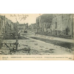 54 GERBEVILLER en ruine avec voiture devant le Café Restaurant 1915