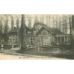 80 AMIENS. Pavillon Bleu de la Hotoie femmes sur le pont en bois 1915