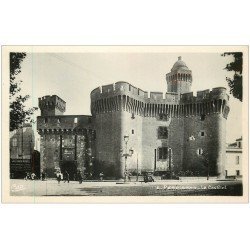 carte postale ancienne 66 PERPIGNAN. Castillet et Café de la Poste carte photo