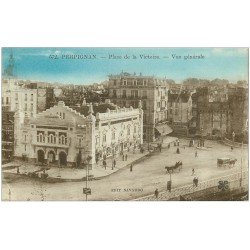 carte postale ancienne 66 PERPIGNAN. Cinéma Place de la Victoire 1926