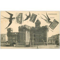 carte postale ancienne 66 PERPIGNAN. Hirondelles porteuses de Carstes Postales