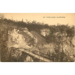 36 CLION. Ouvriers sur les Carrières de la Chaise avec Passerelle