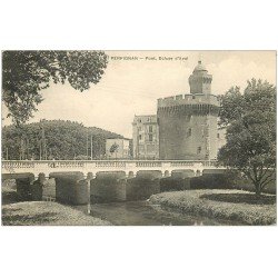 carte postale ancienne 66 PERPIGNAN. Pont, Ecluse d'Aval 1913