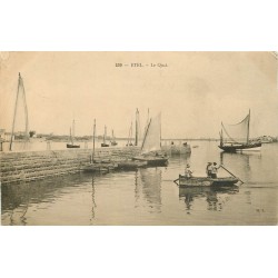 56 ETEL. Le Quai avec barques de Pêcheurs 1906