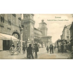 FERRARA. Angolo Palazzo Comunale e Piazza 1911 Tramway hippomobile