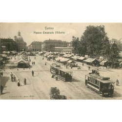 TORINO. Piazza Emanuele Filiberto tram 1907