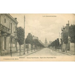 51 EPERNAY. Imprimerie Villers et Eglise avenue Paul Chandon 1917