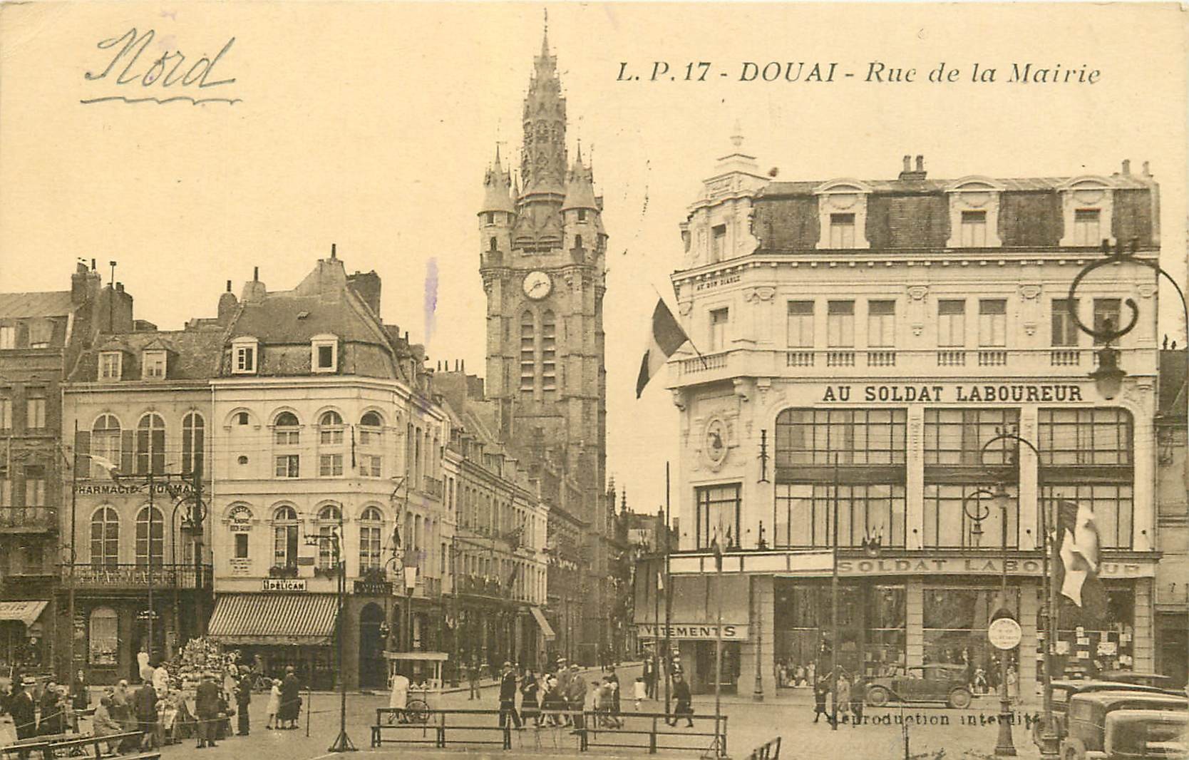 59 DOUAI. Magasin " Au Soldat Laboureur " rue de la Mairie 1933