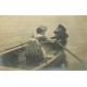 CANADA. Photo Cpa rare d'une rameuse en barque avec Fillette 1907