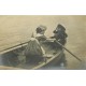 CANADA. Photo Cpa rare d'une rameuse en barque avec Fillette 1907