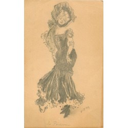 Illustratrice HENRIETTE D. P.. La Parisienne à grand chapeau bagnolet 1907