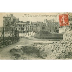51 REIMS. La Place du Parvis sous les bombardements 1917