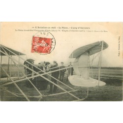 Le Mans 1908 Camp d'Auvours. La Reine d'Italie félicite Wright aviateur
