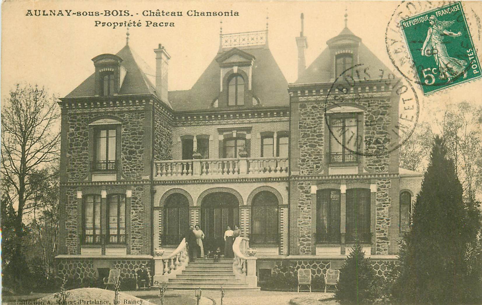 93 AULNAY-SOUS-BOIS. Château Chansonia Propriété Pacra animation 1911