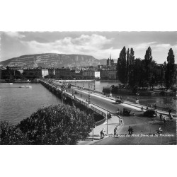 Photo cpa GENEVE. Pont du Mont Blanc et Ile Rousseau