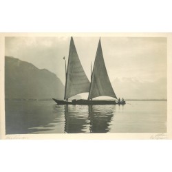 SUISSE. Barques de Pêcheurs sur le Lac Léman