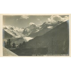 BERNINABAHN. Morteratschgletscher avec Train 1923