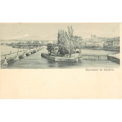 1900 Carte précurseur GENEVE. Petite Île et Pont