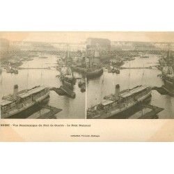 Vers 1900 BREST 29. Pont de Guerre et Pont National double vue