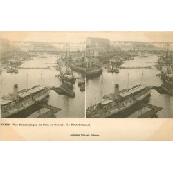 Vers 1900 BREST 29. Pont de Guerre et Pont National double vue