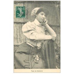carte postale ancienne 66 TYPES CATALANS. Superbe Femme Catalane à bonnet 1909