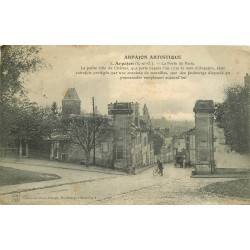 91 ARPAJON. Rue de Paris avec Facteur à vélo 1913