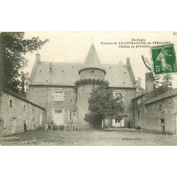 24 Environs de VILLEFRANCHE-DU-PERIGORD. Château de Sineuil avec animation 1912