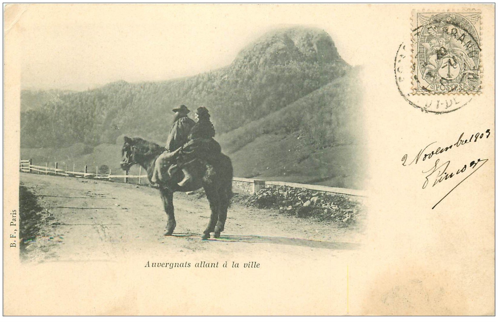 Carte Postale Ancienne AUVERGNE 63 – Attelage Auvergnat – Agriculture – Début 1900