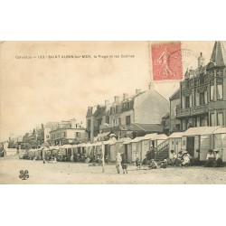 14 SAINT AUBIN SUR MER. Les Cabines sur la Plage vers 1906