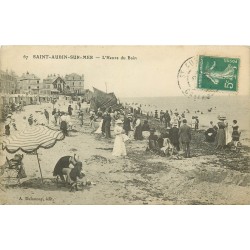 14 SAINT AUBIN SUR MER. L'Heure du Bain 1910