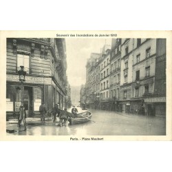 PARIS. Les Inondations de 1910 avec un texte au verso. Place Maubert