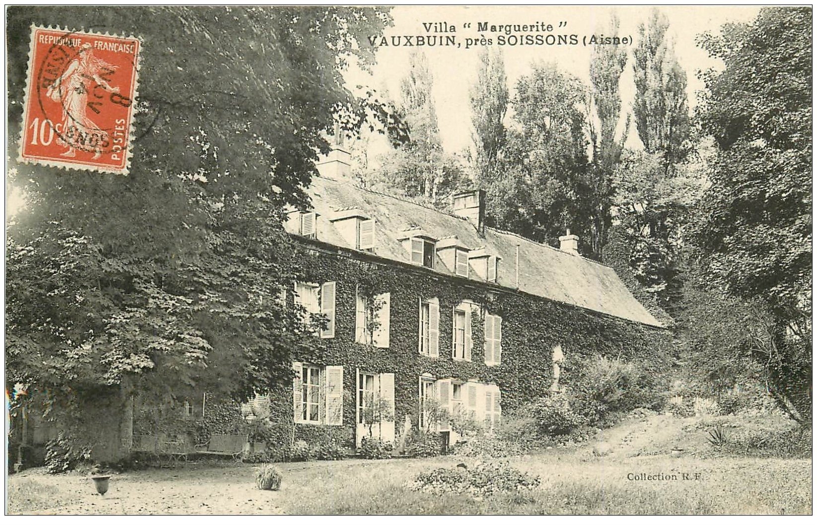 carte postale ancienne 02 VAUXBUIN. Villa Marguerite 1914